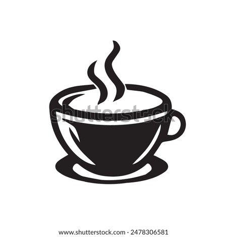 Coffee cup icon, tea cup logo, symbols vector illustration silhouette image template.eps 10.