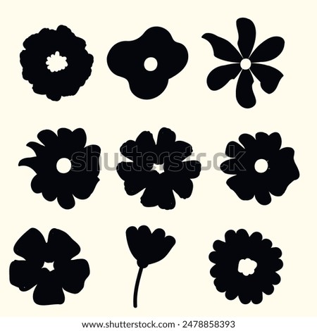 Flower vase, vector flowers pot icon, black and white silhouette illustration, silhouette design. Perfect for branding, this illustration.