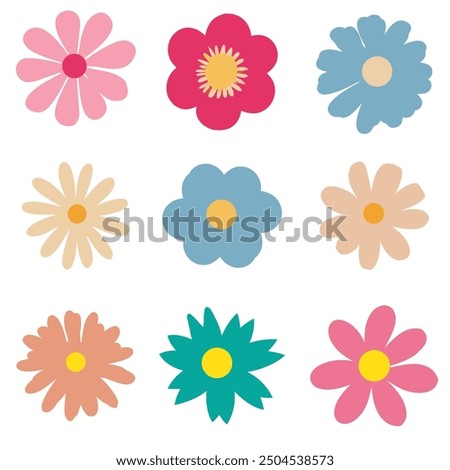 Set of flowers. Abstract origami flowers icons background. style for banners, wallpaper, posters, websites, online shopping.Vector illustration design and creative idea,eps 10.