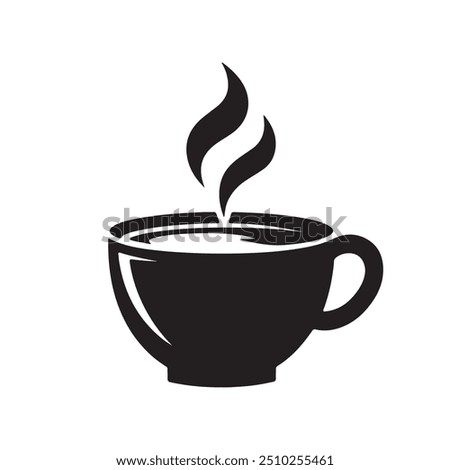 Coffee cup  silhouette icon, tea cup logo, symbols vector illustration silhouette image template.eps 10.