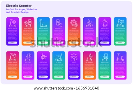 Similar – Image, Stock Photo Parking space for e-scooters and bicycles