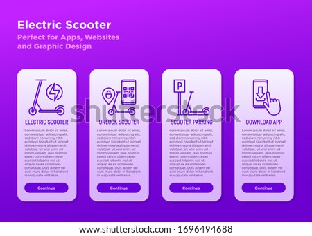 Similar – Image, Stock Photo Parking space for e-scooters and bicycles