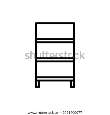 Shelving unit thin line icon. Bookshelf. Modern vector illustration of furniture, element of interior.