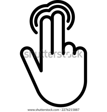 Two finger tap, fingers touch thin line icon. Vector illustration.