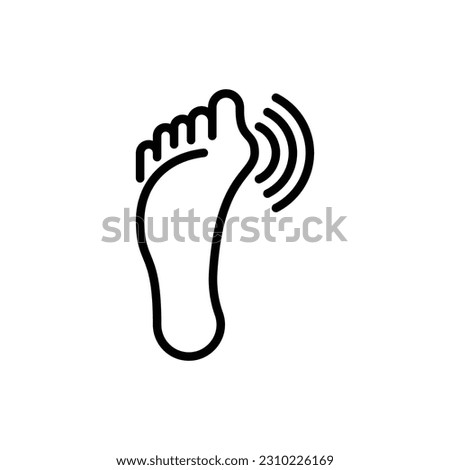 Gout arthritis on foot, joint inflammation thin line icon. Osteoarthritis. Vector illustration.