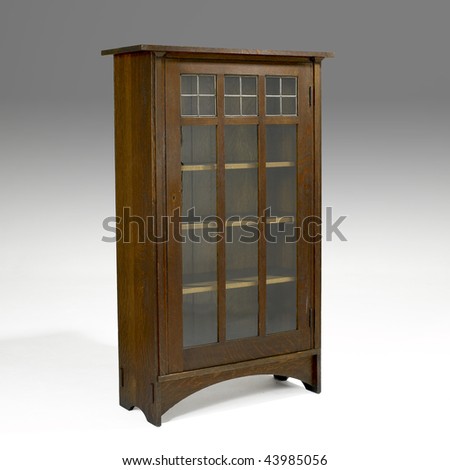 arts and crafts glass door bookcase