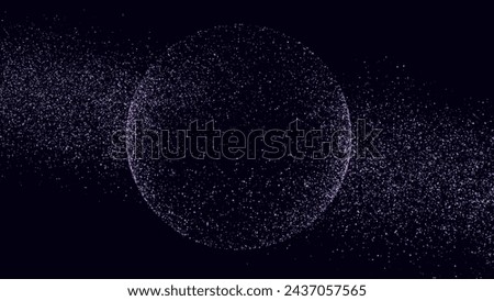 Futuristic vector purple sphere of particles and lines. Network connection big data. Abstract technology background.