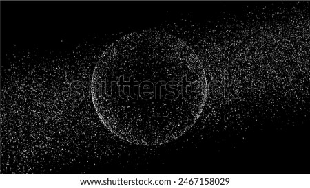 Futuristic vector black sphere of particles and lines. Network connection big data. Abstract technology background.