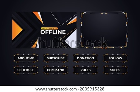 Twitch stream overlay and panels template design