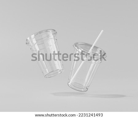 Similar – Image, Stock Photo Empty plastic cups with colorful straws