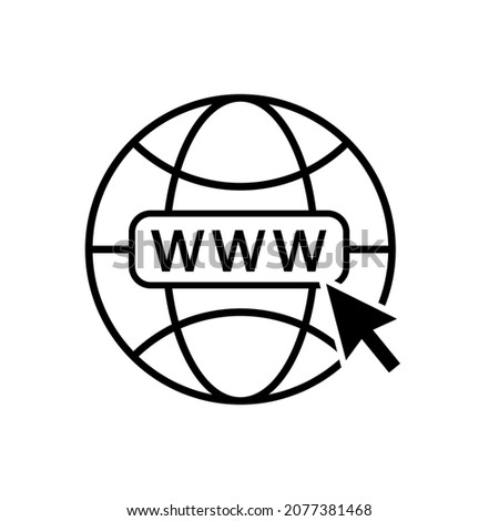 Website vector icon. Go to web icon for site design. World internet connection.