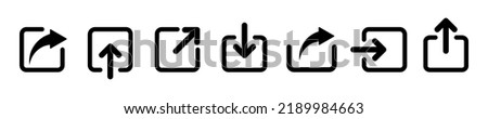 Export data icons vector set. Export document, file, information. Web button.