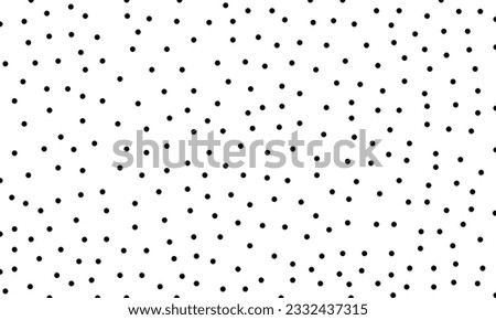 Black random dots on white background. Polka dot seamless pattern background. Vintage texture.