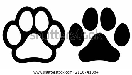 Dog print or cat print flat vector icon for animal apps, website, or other creative design