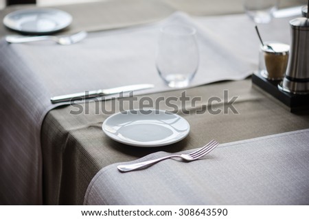 served table in a restaurant