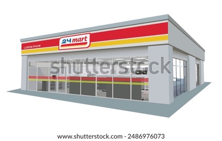 Icon logo sign red yellow mini store mall mart fast food flat door front view art map road jual beli symbol city alfa life live style shop urban 3d cart promo sale white vector Jakarta Surabaya
