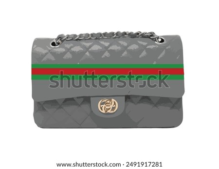 color icon logo sign symbol art buy hand bag box silver grey coco model woman lady female kit hold handle fancy gift wear vector coco detail model trend style Italy Paris carry cloth buy case Fendi