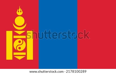 National Mongolia flag.Mongolia flag icon.  illustration vector of Mongolia flag. EPS10