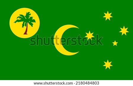 Flag of Cocos Islands. illustration  vector of  Cocos Island Flag. Indian ocean islands, part of Australia territory. EPS10