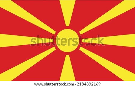 National North Macedonia flag. North Macedonia flag icon. illustration vector of North Macedonia flag. official colors and proportion correctly. EPS10