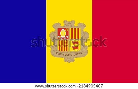 National Andorra flag. Andorra flag icon.  illustration vector of Andorra flag. EPS10