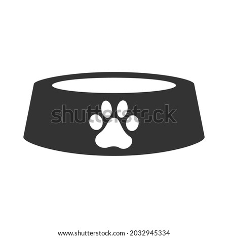 Dog bowl icon. A bowl of bones for a dog. animal feed in a bowl. Vector set.