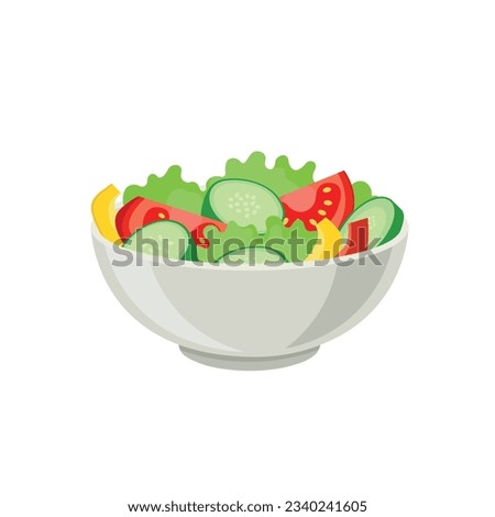 Vegetarian bowl of salad vector illustration