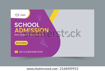 School education admission youtube video thumbnail and web banner template