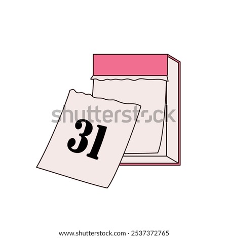 Vector illustration on a white background. Desk calendar in a cool style. Otive calendar