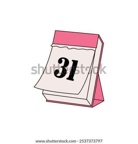 Vector illustration on a white background. Desk calendar in a cool style. Otive calendar