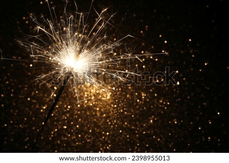 Similar – Image, Stock Photo Burning sparkler against black background