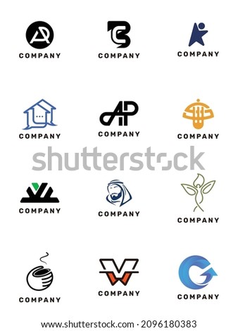 a set of premium logos contains 12 logos that you can edit and use in various business fields