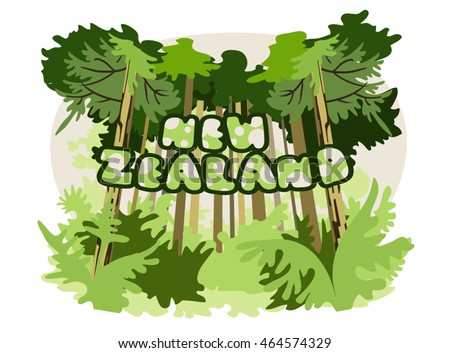 vector sign for the brochure of the relic forest reserve. New Zealand