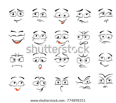 Image, Stock Photo mimicry Face Drawing Mouth