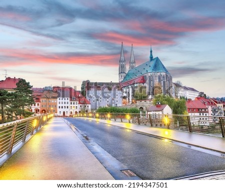 Similar – Foto Bild Achitektur in Görlitz. An einer Außenmauer an einem Haus markante Abstufungen.