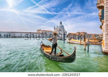 Similar – Image, Stock Photo Gondola on the Canale Grande in the morning light