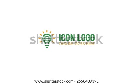 logo design global concept, shine world, signal, technology. logo design template, icon, vector,