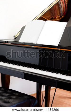 Abstract closeup of a grand piano