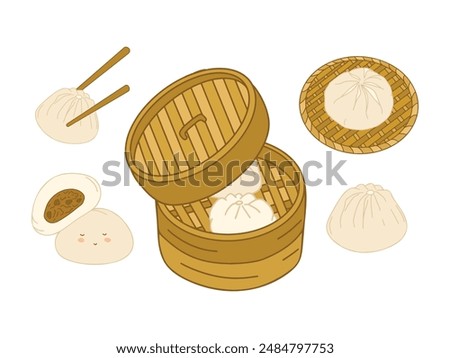 Chinese Food Illustration with Cartoon Style