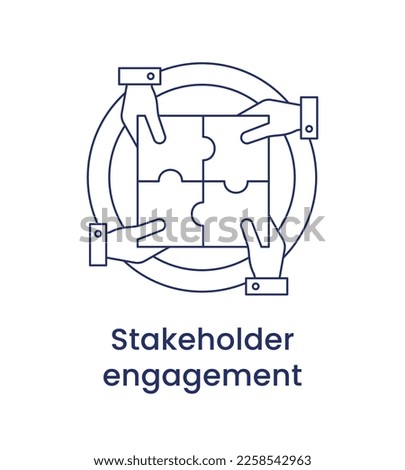 Stakeholder engagement icon, ESG Governance concept. Vector illustration isolated on a white background.