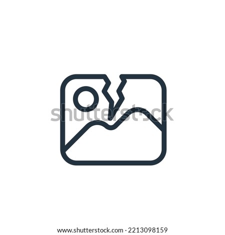 Broken image icon isolated on a white background. No image symbol for web and mobile apps.