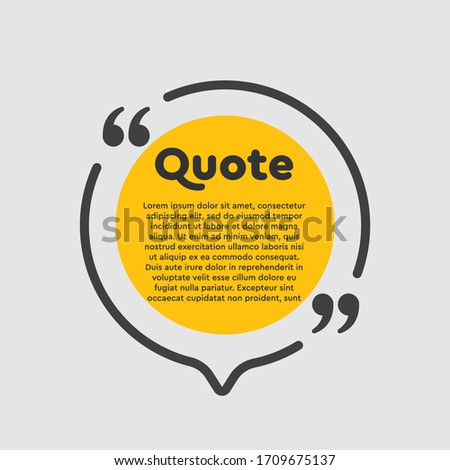 Vector template blank circle bubble. Speech box with bracket. Empty frame for messages. Business card template information text message. Quote text form. Background for motivation inspiration.