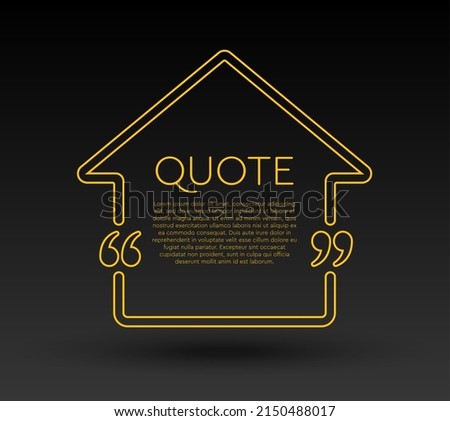 Quote speech bubble. Empty frame for messages, citation. Pattern frames for information message. Quote form motivation inspiration Vector text in brackets. Arrow right frame