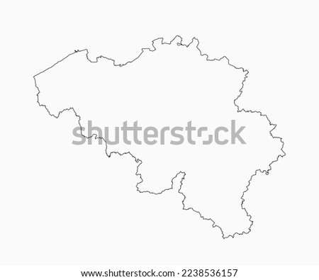 Detailed vector map Belgium - border, frontier, boundary country - isolated on background. Template Europe outline country for pattern, report, infographic, backdrop. Silhouette of the map Belgium