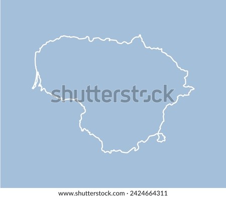 Detailed vector map Lithuania - border, frontier, boundary country - isolated on background. Template Europe outline country for pattern, report, infographic, backdrop. Silhouette of the map Lithuania