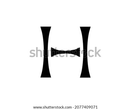 Letter H logo black simple modern like a bow tie Imagine de stoc © 