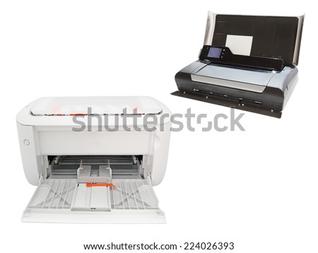 printer under the white background