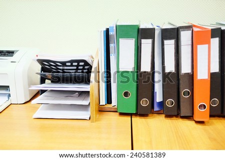 office folders on the desktop