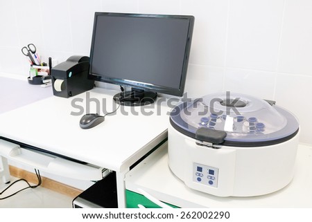 Closeup table medical centrifuge