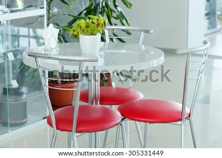 Interior with the image of an empty cafe tables